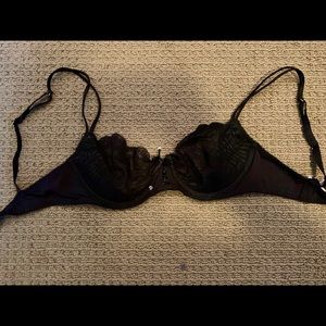 Black lacy, unlined bra